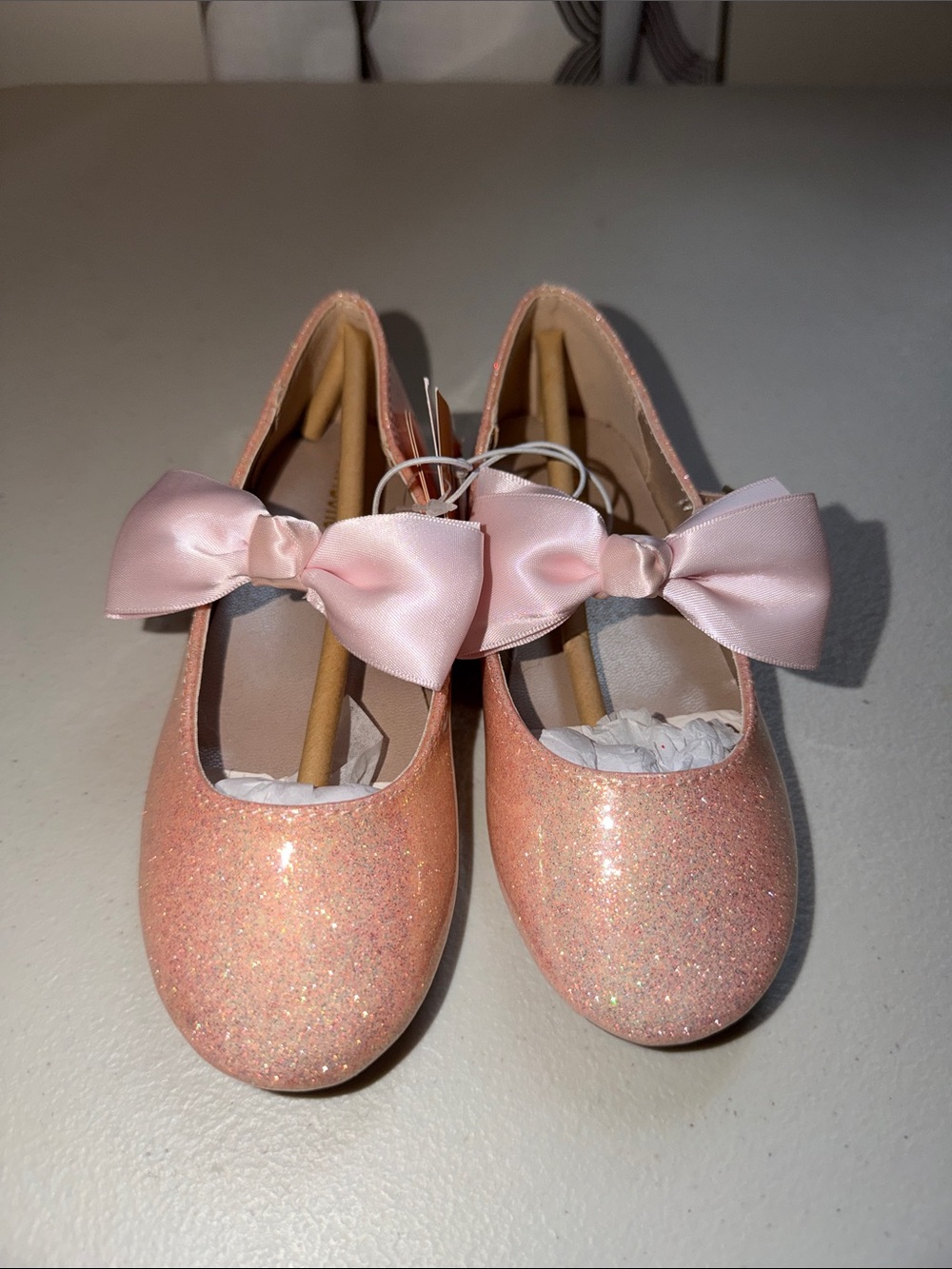 Gymboree Pink Glitter Bow Dress Shoes